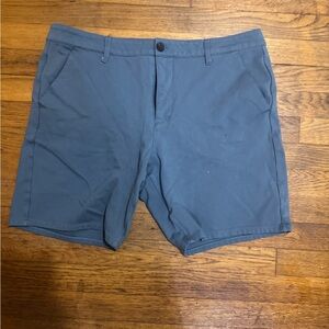 PAIGE Slate Blue Flat Front Shorts